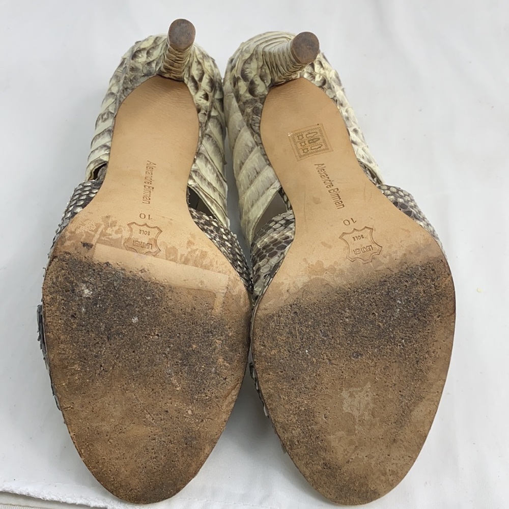 Alexandre Birman Sz 9 Python Open Toe Bootie Pumps - image 11